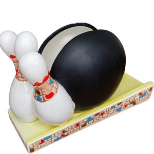 MCM Vintage 1959 Rubens Originals Japan Ceramic Bowling Cigarette Holder Ashtray